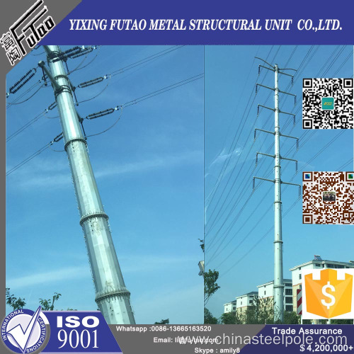 10.5m Electric Power Transmission Lines Steel Pole